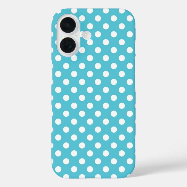 Cute Light Blue Polka Dots Pattern Case-Mate iPhone Case (Back)