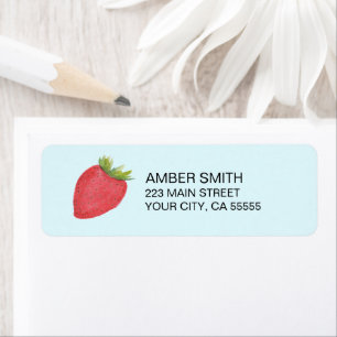 Cute Light Blue Pretty Watercolor Strawberry Fruit
