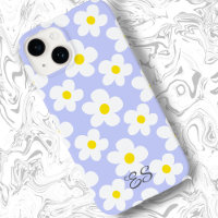 Cute light blue retro daisies on girly floral