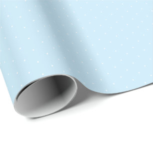 Cute light blue white tiny polka dots pattern chic wrapping paper