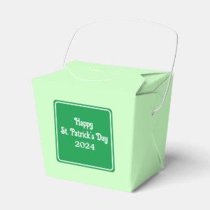 Cute Light Green Happy St Patricks Day Favour Box