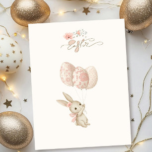 Cute Light Pink Baby Bunny Easter Holiday Postcard