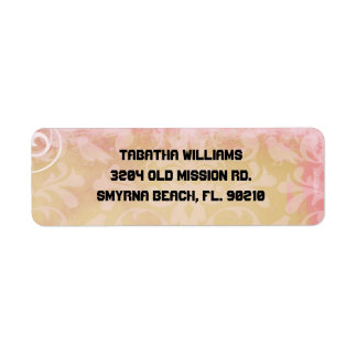 Cute Light Pink Damask Pattern Return Address Labe