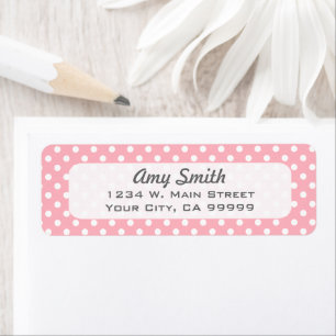 Cute Light Pink Polka Dots Return Address Labels