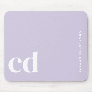 Cute Light Purple Monogram Initial Mouse Mat