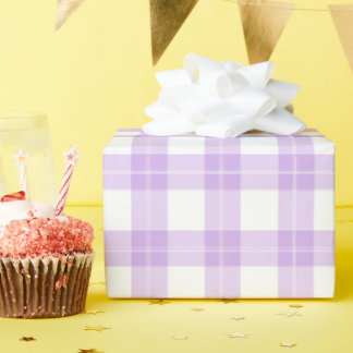 Cute Light Purple Plaid Simple Classic  Wrapping Paper