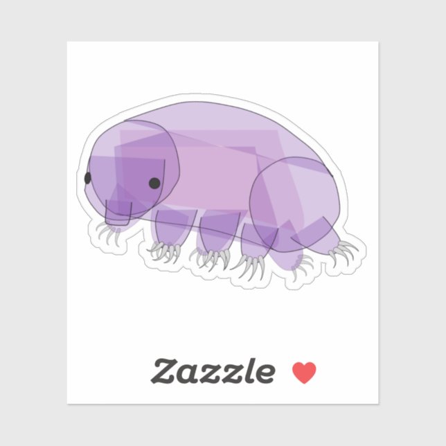 Cute Light Purple Tardigrade swimming sticker (Sheet)
