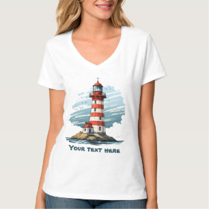 Cute lighthouse add text T-Shirt