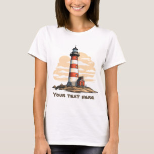 Cute lighthouse add text  T-Shirt