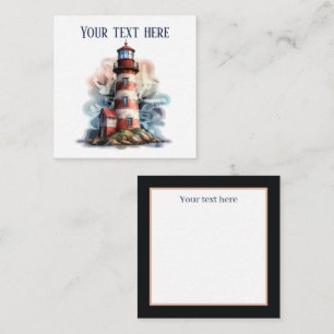 cute lighthouse lovers add name beach  card