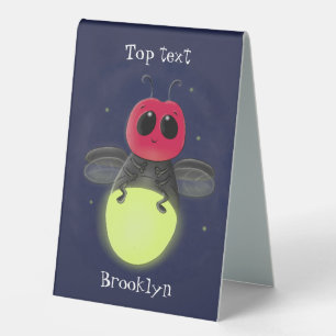 Cute lightning bug firefly cartoon illustration