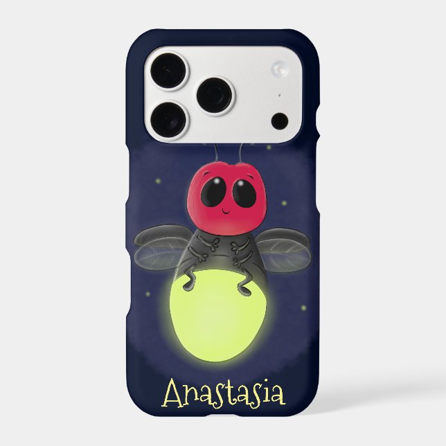Cute lightning bug firefly cartoon illustration (Back)