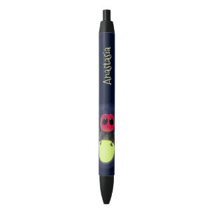 Cute lightning bug firefly cartoon illustration black ink pen