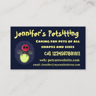 Cute lightning bug firefly cartoon illustration business card