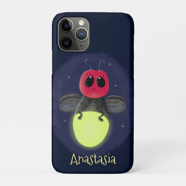 Cute lightning bug firefly cartoon illustration Case-Mate iPhone case (Back)