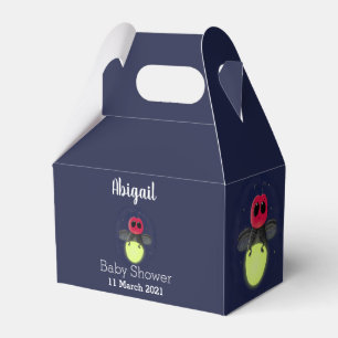 Cute lightning bug firefly cartoon illustration favour box