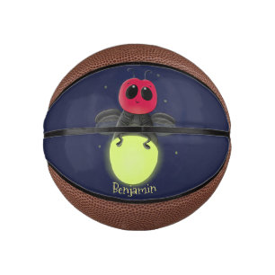 Cute lightning bug firefly cartoon illustration mini basketball