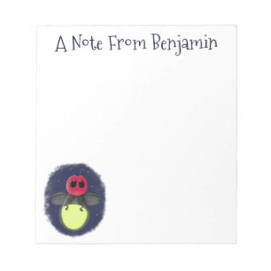 Cute lightning bug firefly cartoon illustration notepad
