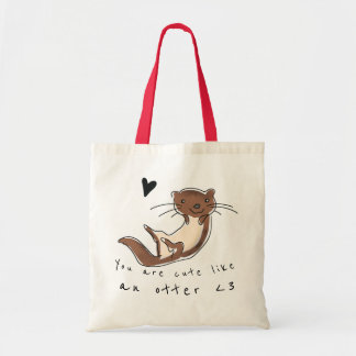 cute like an otter tote bag