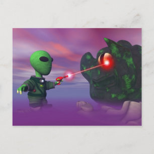 Cute lil Alien & Blob Postcard