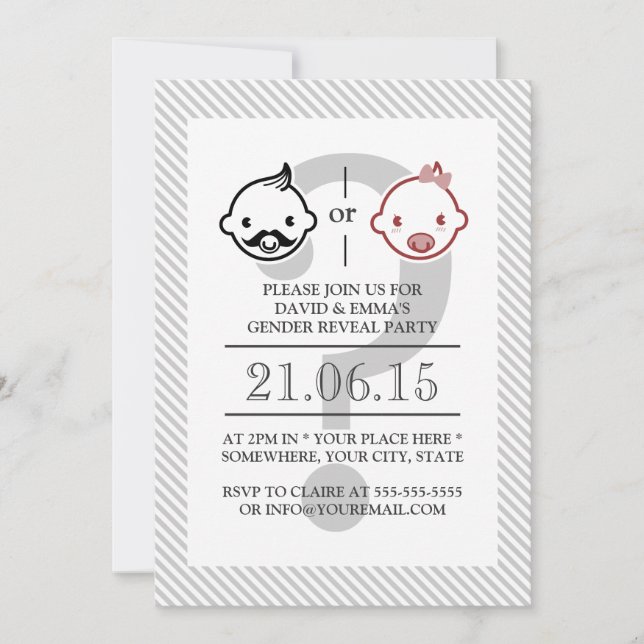 Cute Lil Boy or Lil Girl Baby Shower Invitations (Front)