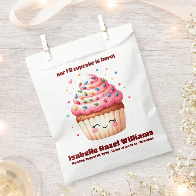Cute L'il Cupcake Candy Sprinkles Baby Shower Favour Bags (Clipped)
