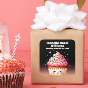 Cute L'il Cupcake Candy Sprinkles Baby Shower Square Sticker