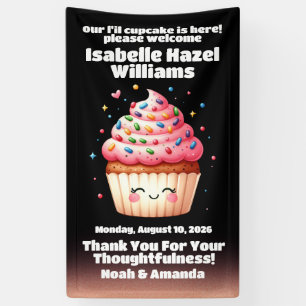 Cute L'il Cupcake Sprinkles Baby Shower Welcome Banner