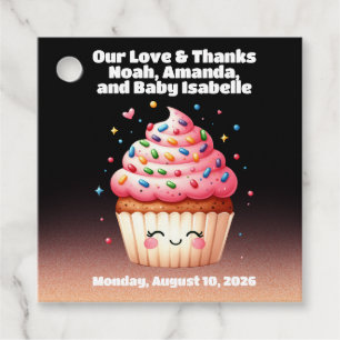 Cute L'il Cupcake Sprinkles Baby Shower Welcome Favour Tags