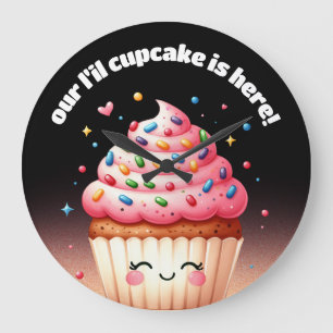 Cute L'il Cupcake Sprinkles Nursery Large Clock