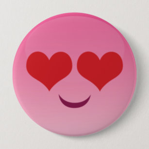 smiley face heart badge