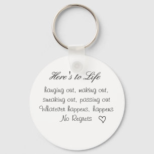 cute lil heart, Here's to Life, hanging out, ma... Key Ring