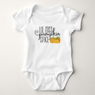Cute Lil Miss pumpkin spice bodysuit for baby