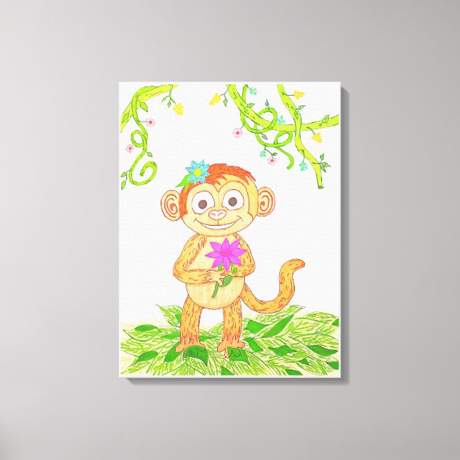 Cute lil Monkey Canvas Print (Front)