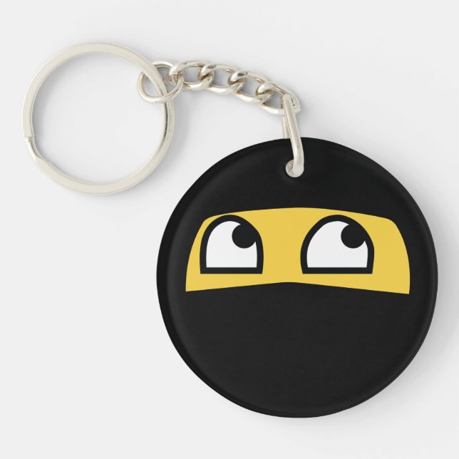 Cute lil' ninja emoji key ring (Front)