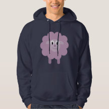 Cute Lilac Cartoon Sheep Navy Hoody