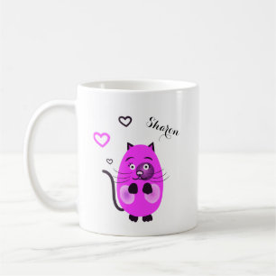 Cute lilac cat coffee mug