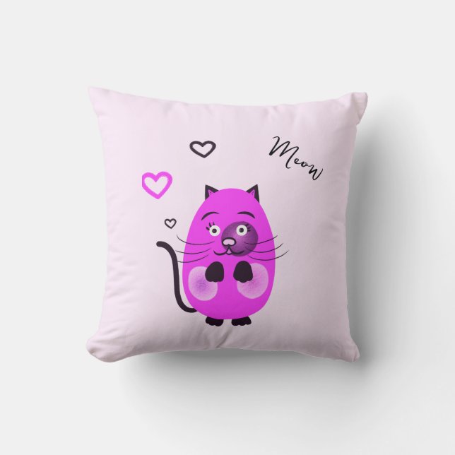 Cute lilac cat cushion (Front)