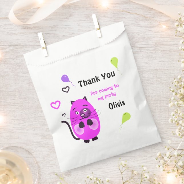 Cute lilac cat favour bags (Clipped)