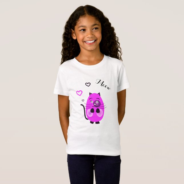 Cute lilac cat T-Shirt (Front Full)
