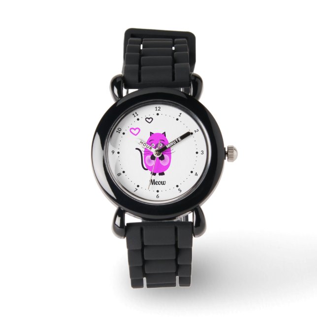 Cute lilac cat watch (Front)