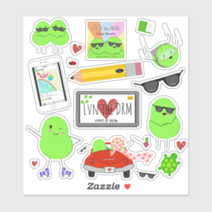 Cute Lima Bean Stickers