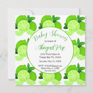Cute lime citrus Baby Shower Invitation