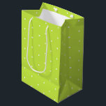 Cute lime green and white tiny polka dots pattern medium gift bag<br><div class="desc">Cute lime green and white tiny polka dots pattern modern Gift Bag. 
White polka dots on lime green background.</div>