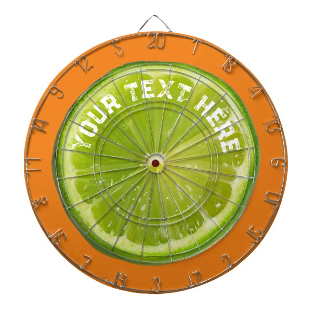 Cute Lime Green Lemon Fruit Dartboard (Front)