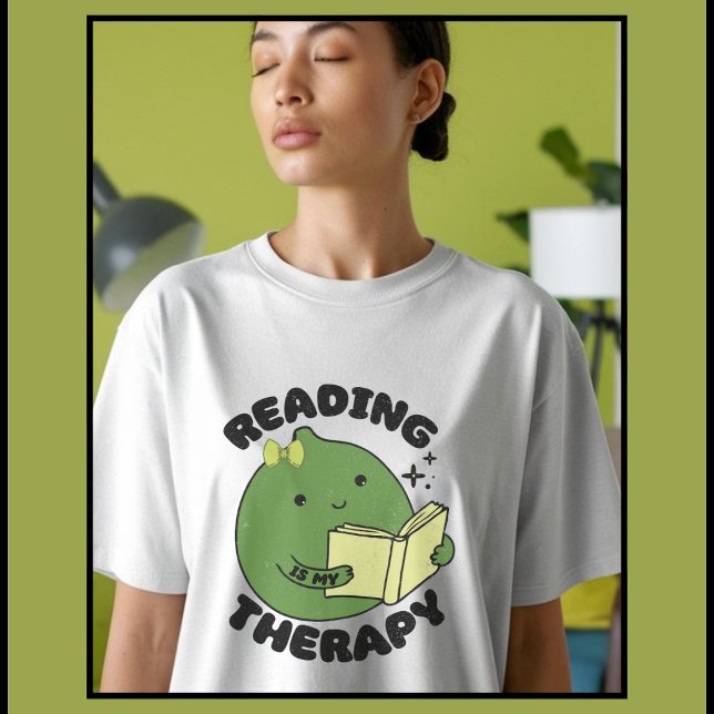 Cute lime holding a book T-Shirt (Creator Uploaded)