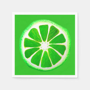 Cute lime illustration fruit art napkin