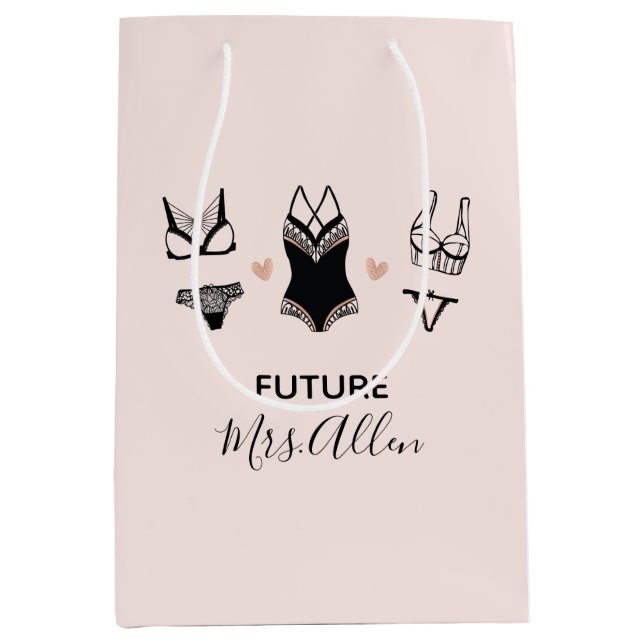 Cute Lingerie Bridal Shower Gift Bag (Front)