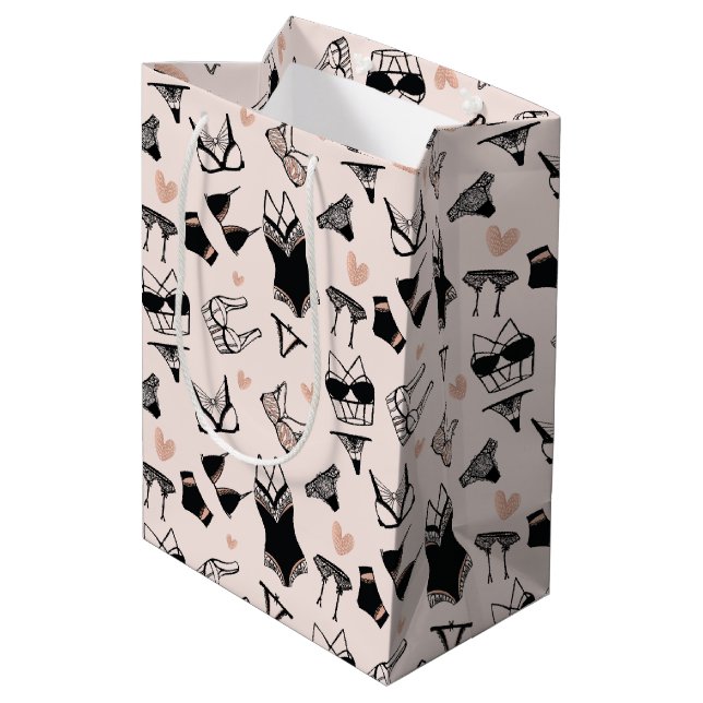 Cute Lingerie Bridal Shower Gift Bag (Back Angled)