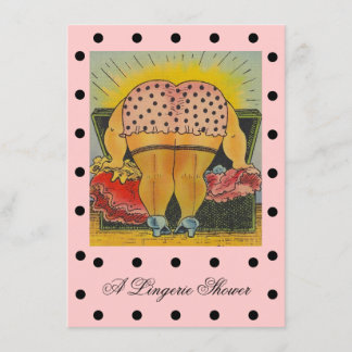 Cute Lingerie Bridal Shower Polka Dot Invitations